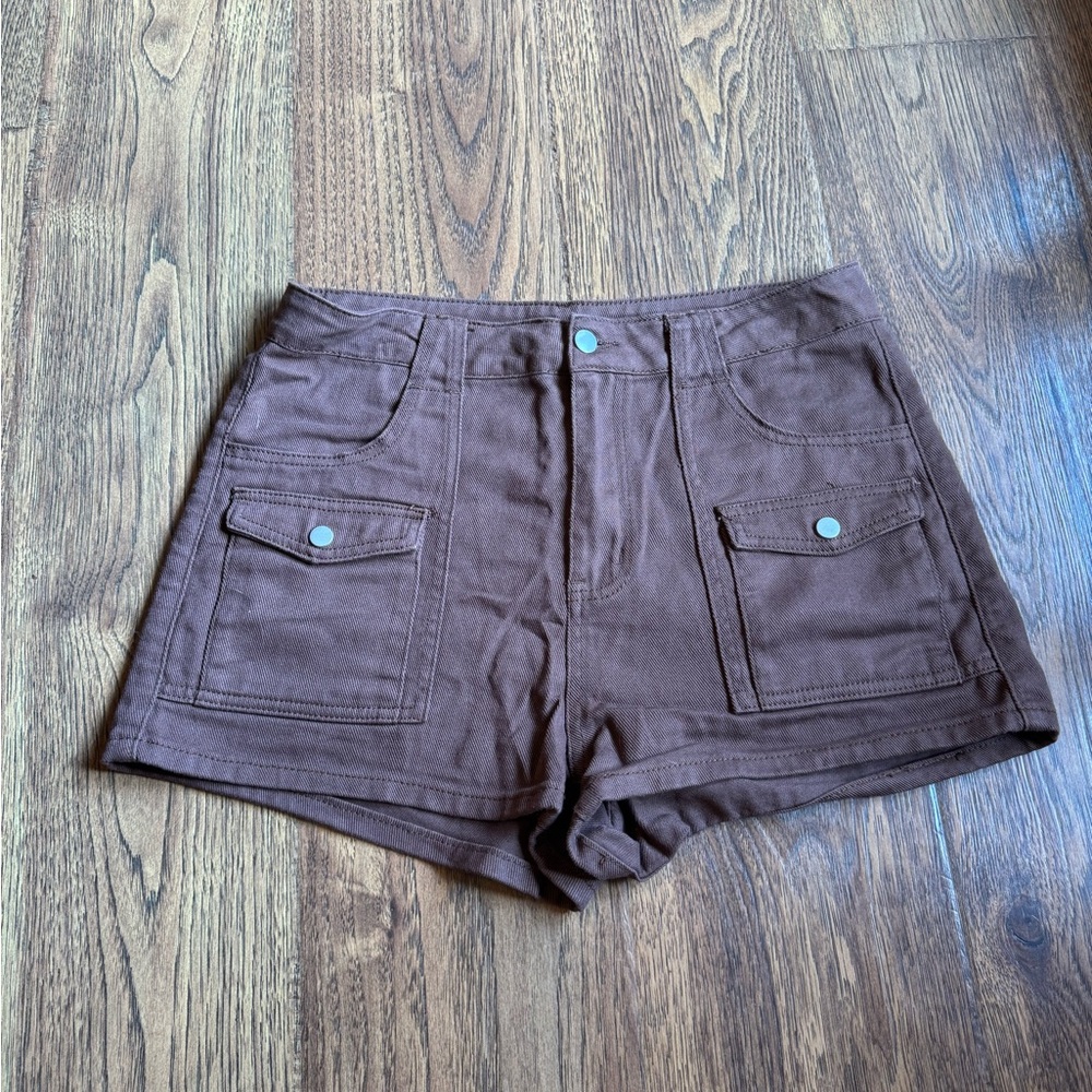 SHEIN cargo shorts, brown